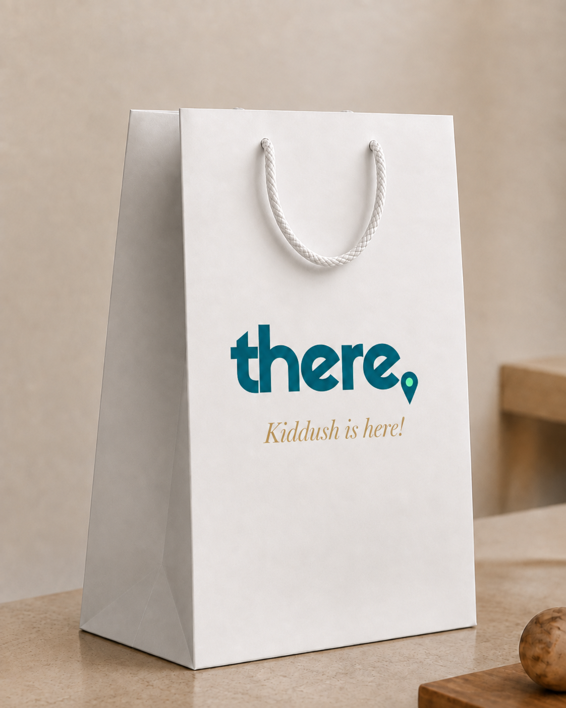 The white There Kiddush gift bag