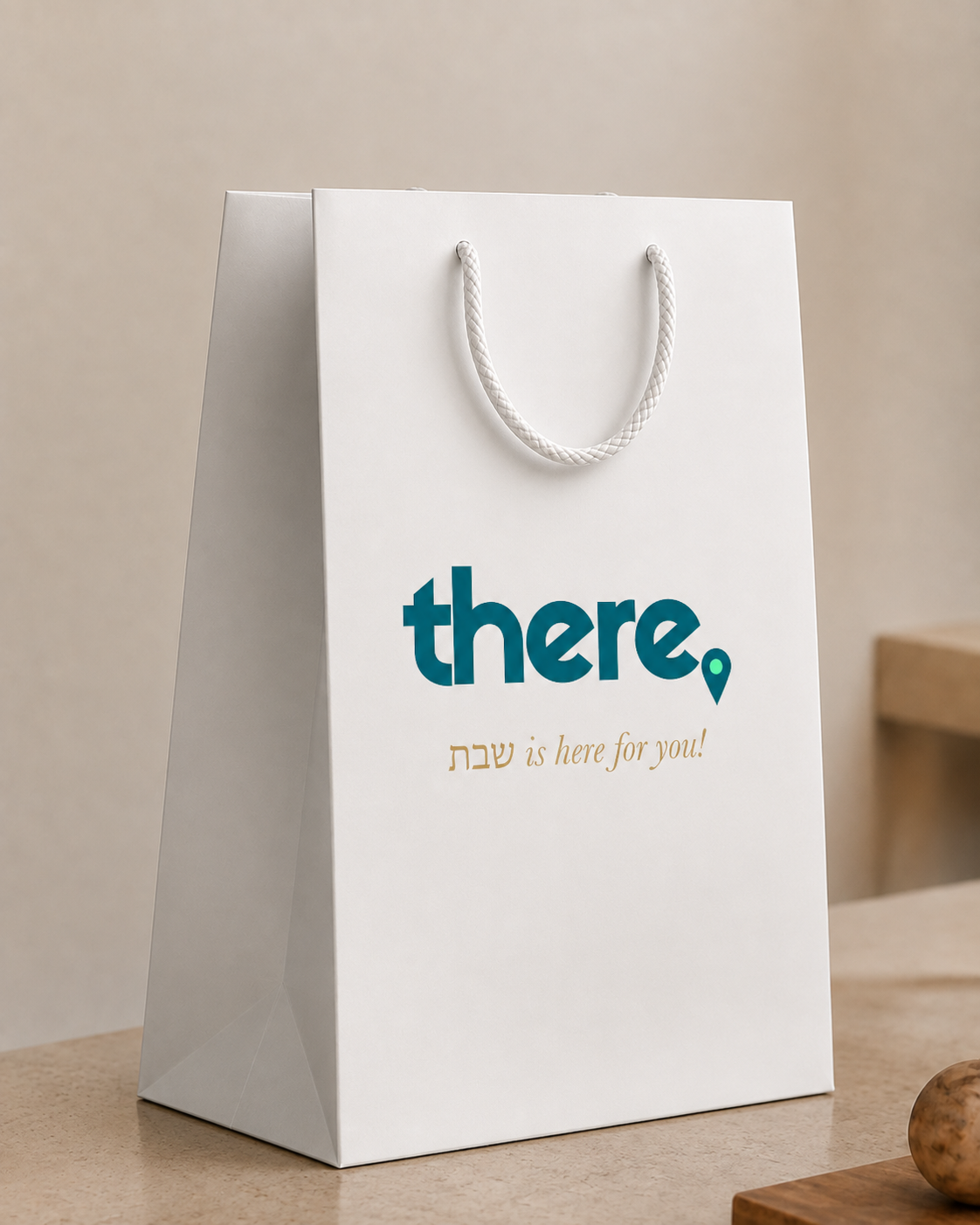 The white There Shabbos gift bag